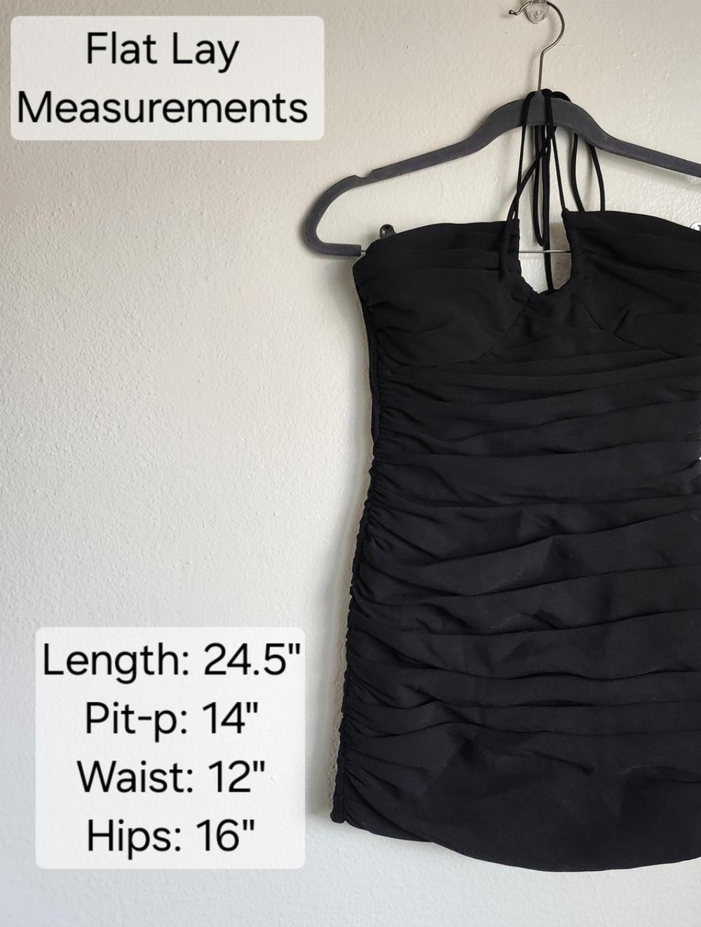 Zara Black Ruched Halter Mini Dress – Bodycon Night Out Club Date Dress Small - Picture 9 of 9